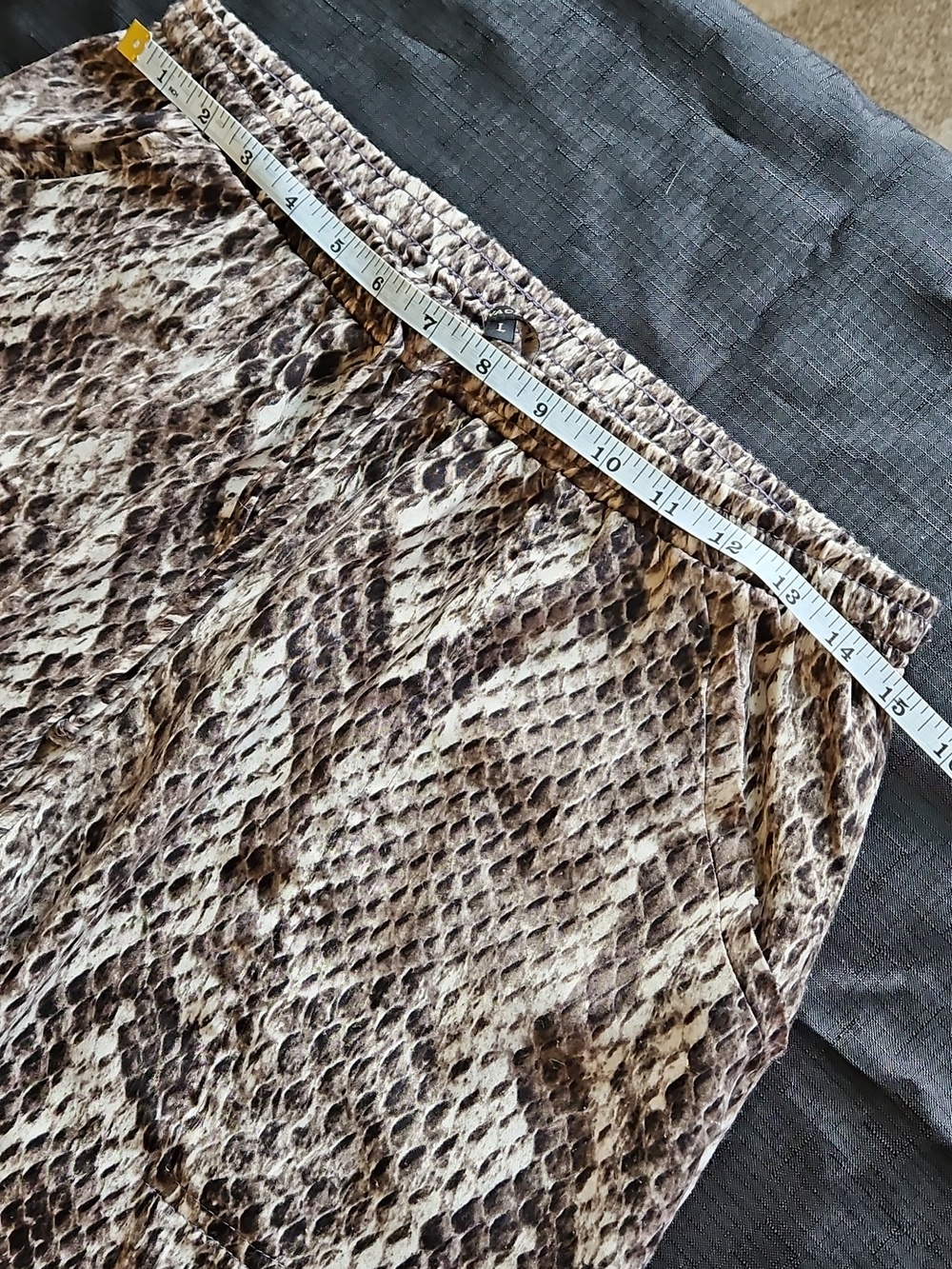 Olivaceous Snake Print Joggers - Cream and Brown - Picture 14 of 16
